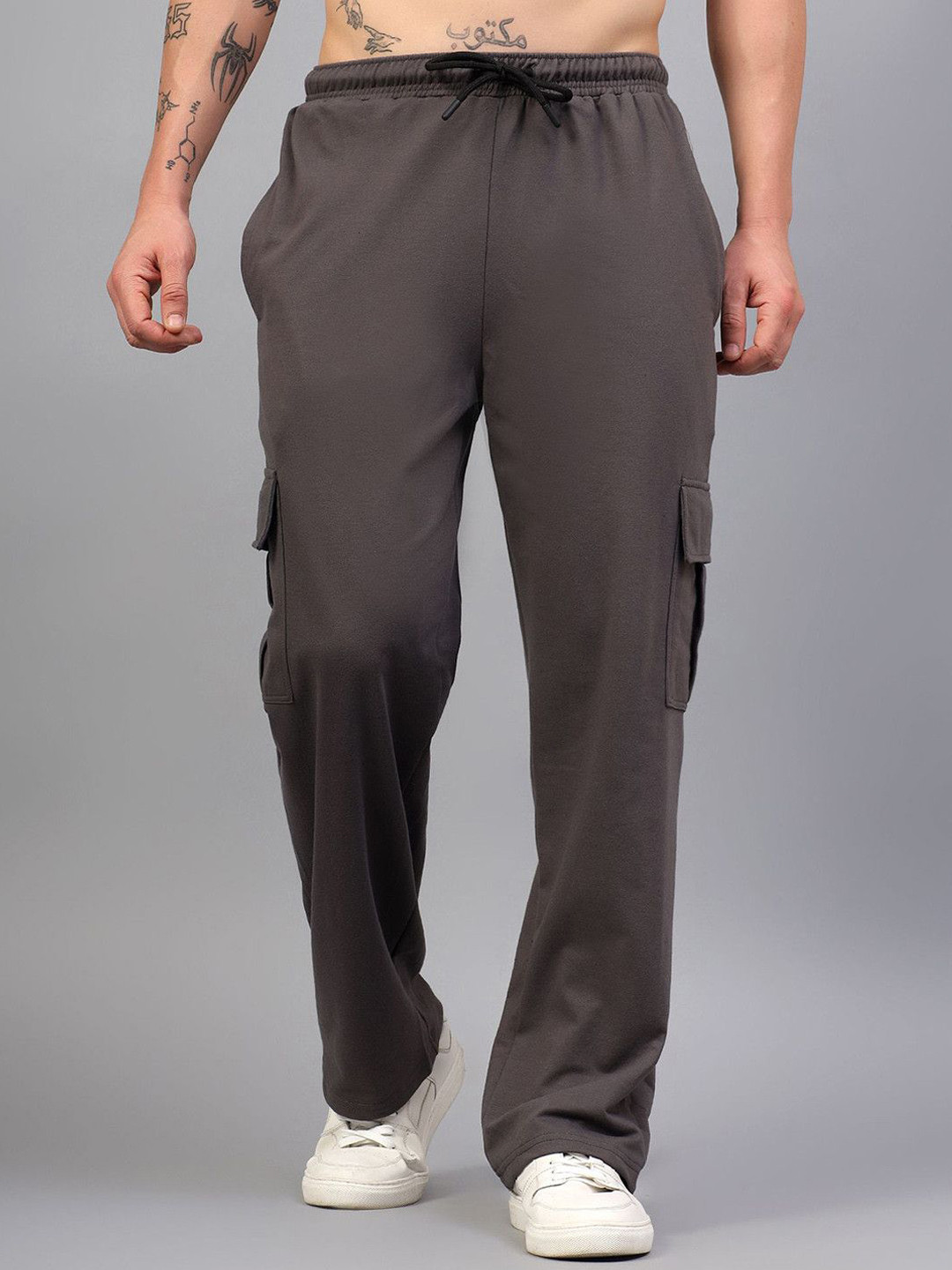 PERSONALITEE Men Loose Fit Mid-Rise Cotton Cargos