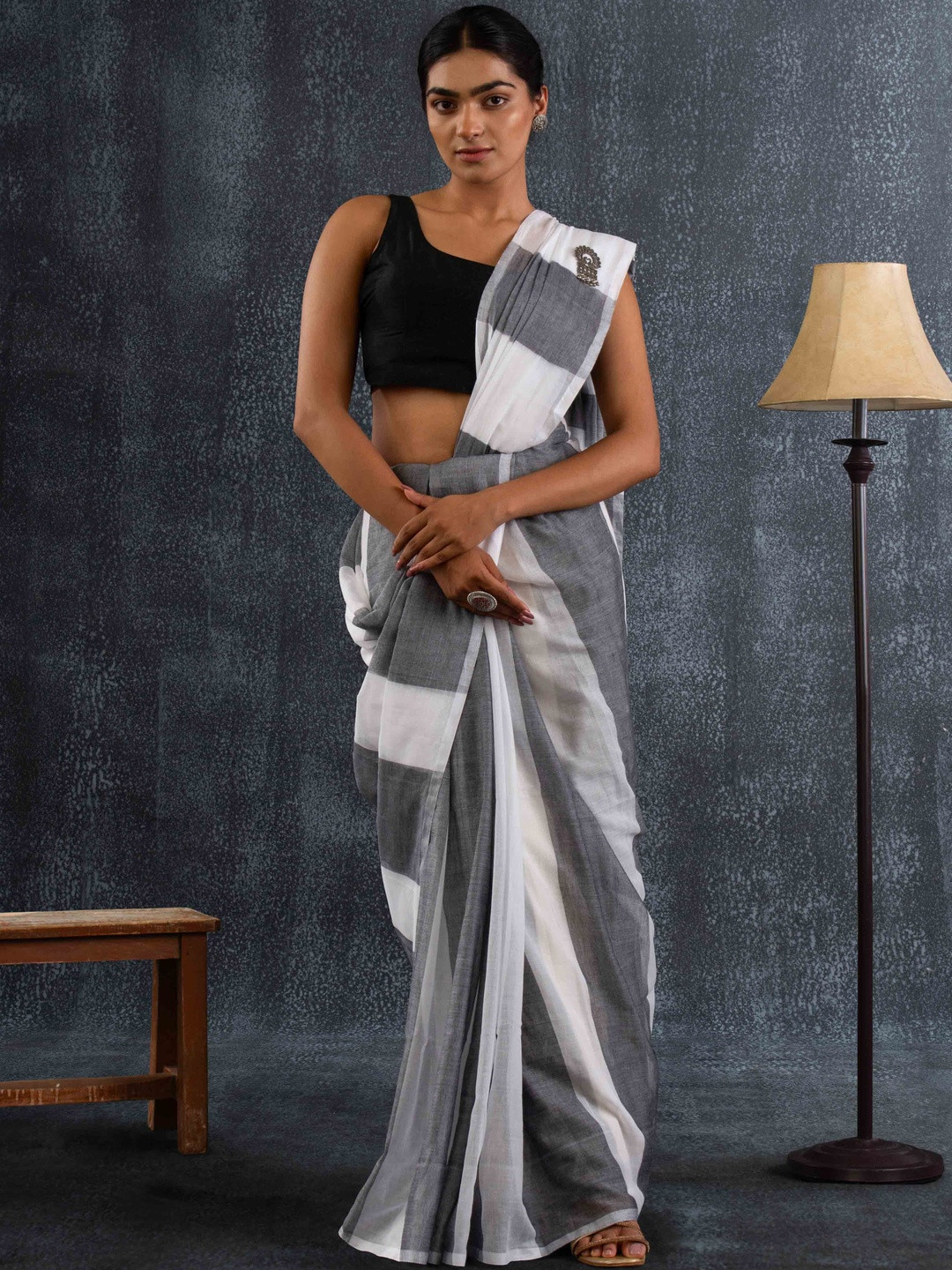 Magga Colourblocked Pure Cotton Saree