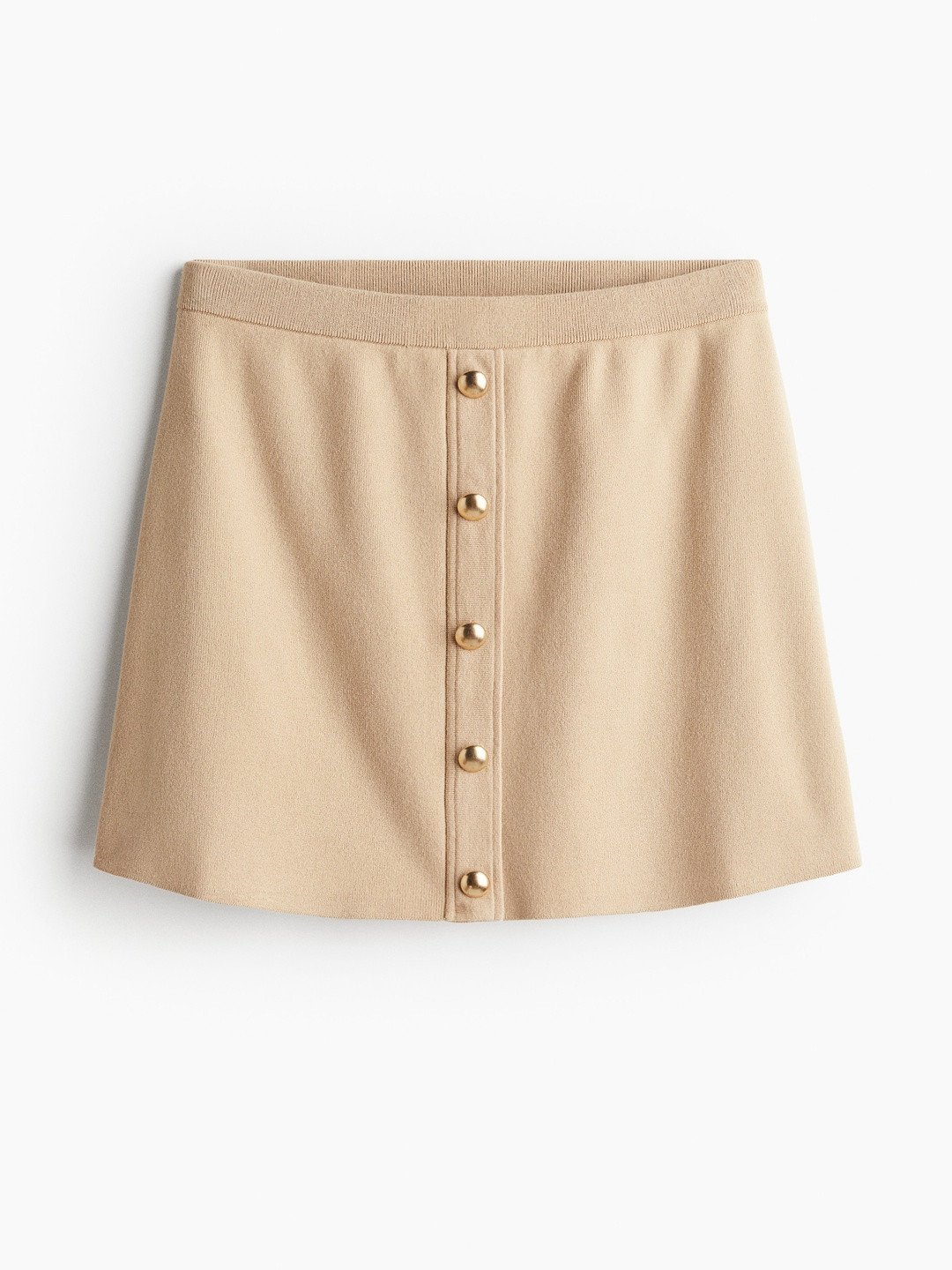 H&M Button-Front Fine-Knit Skirt