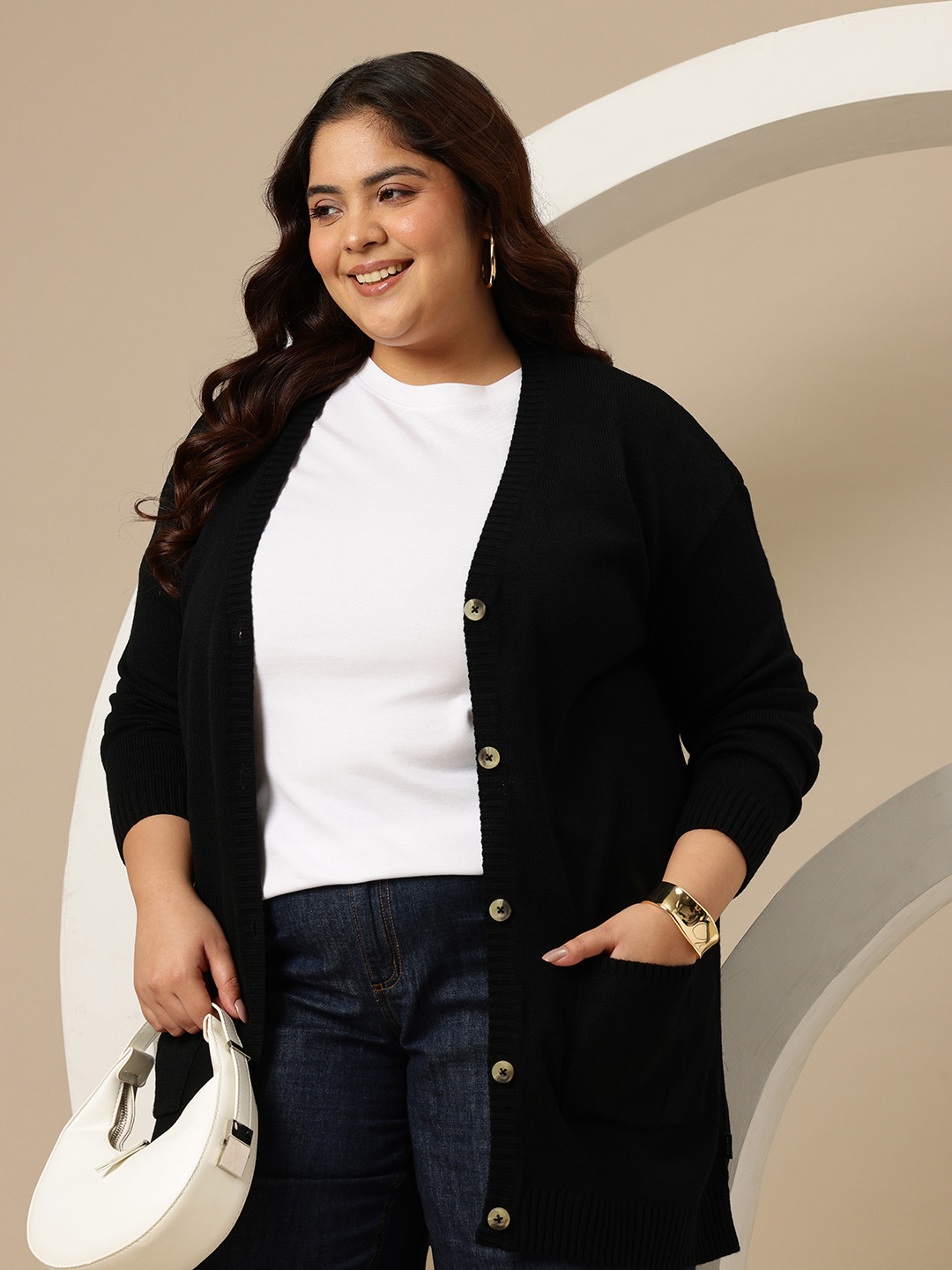 Sztori Plus Size Longline Cardigan