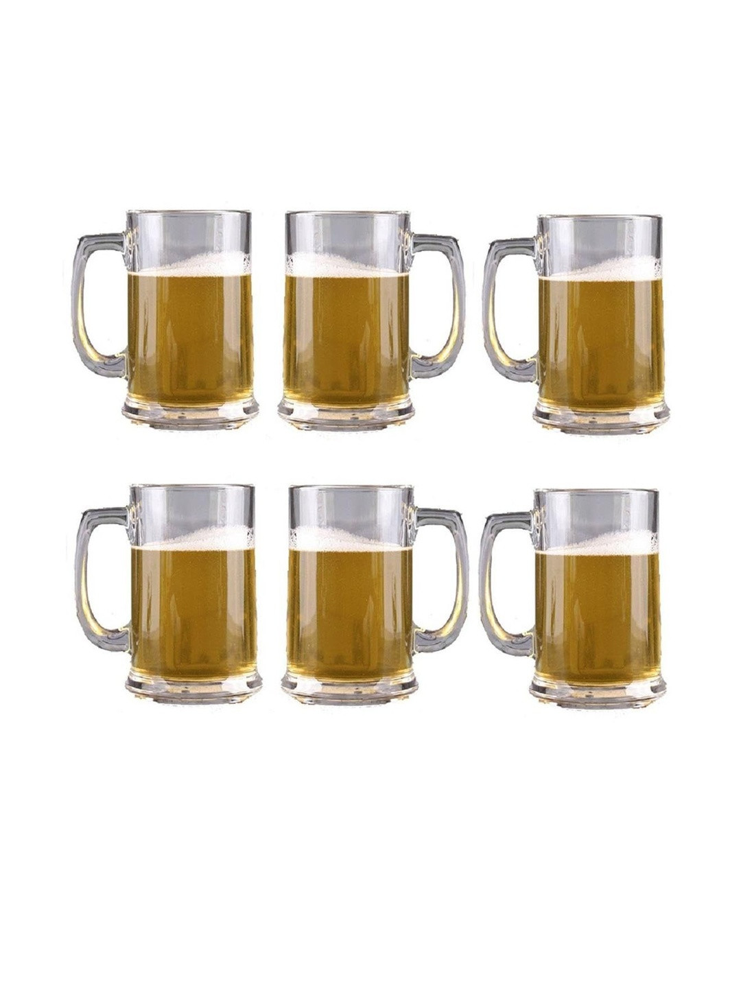 1ST TIME Transparent 6 Pieces Dishwasher Safe Beer Glasses 450ml Each