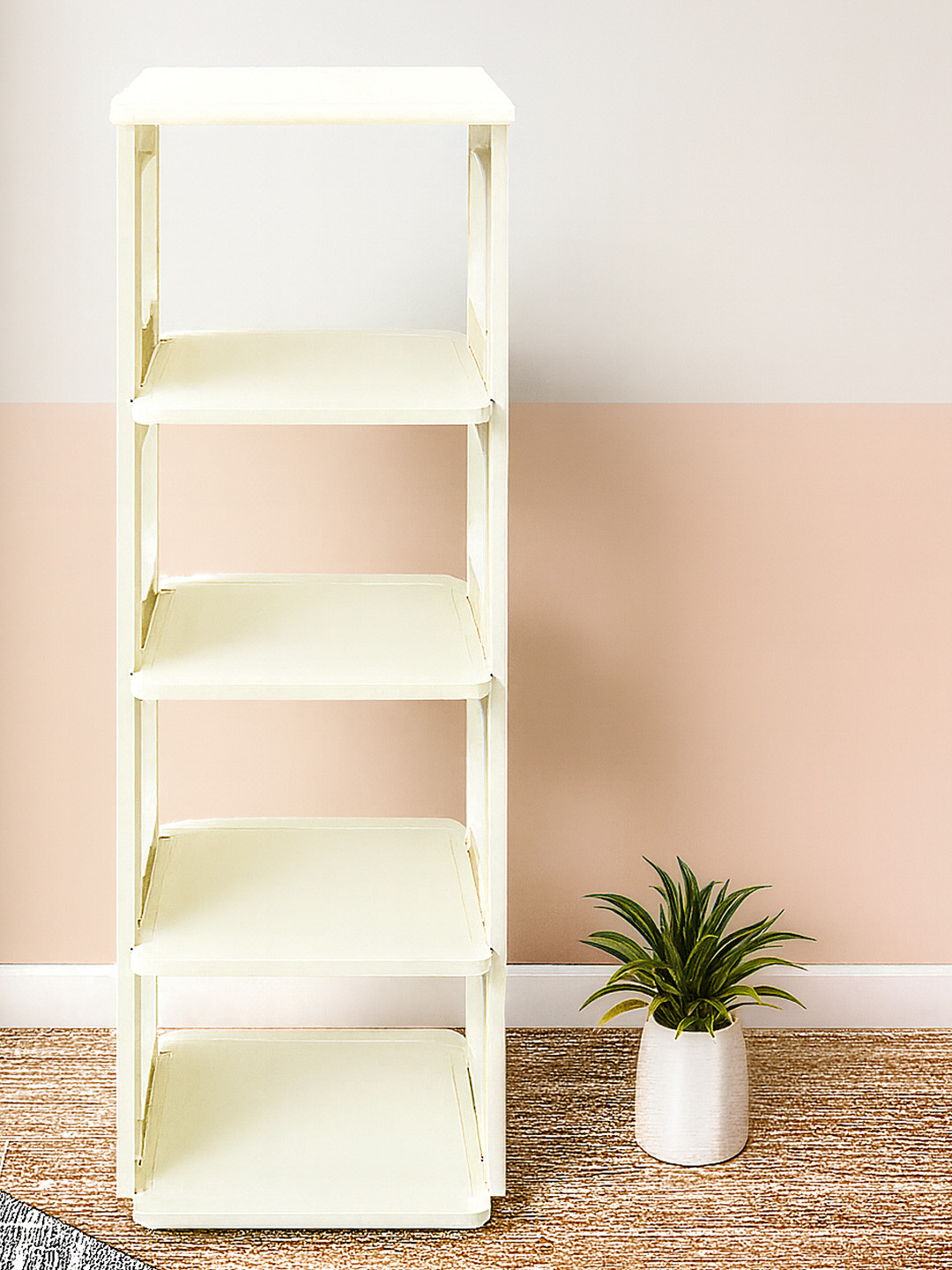 Myntra Elegant Homes White 4-Layers Stackable Shoe Rack