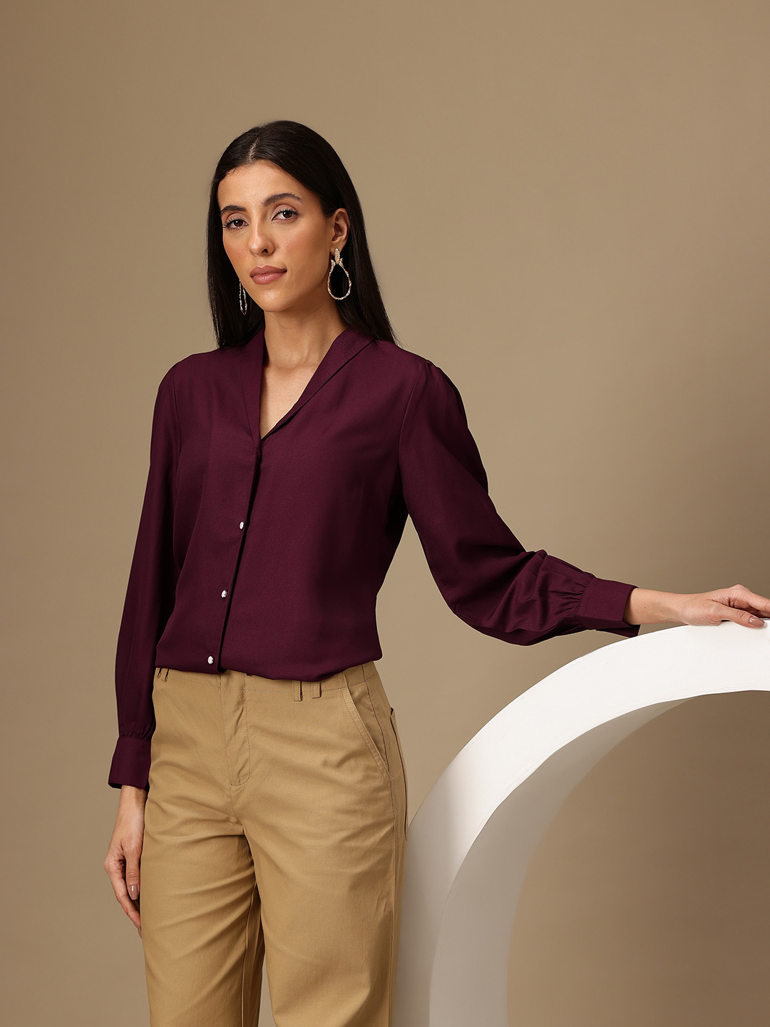 Chemistry Shawl Collar Casual Shirt