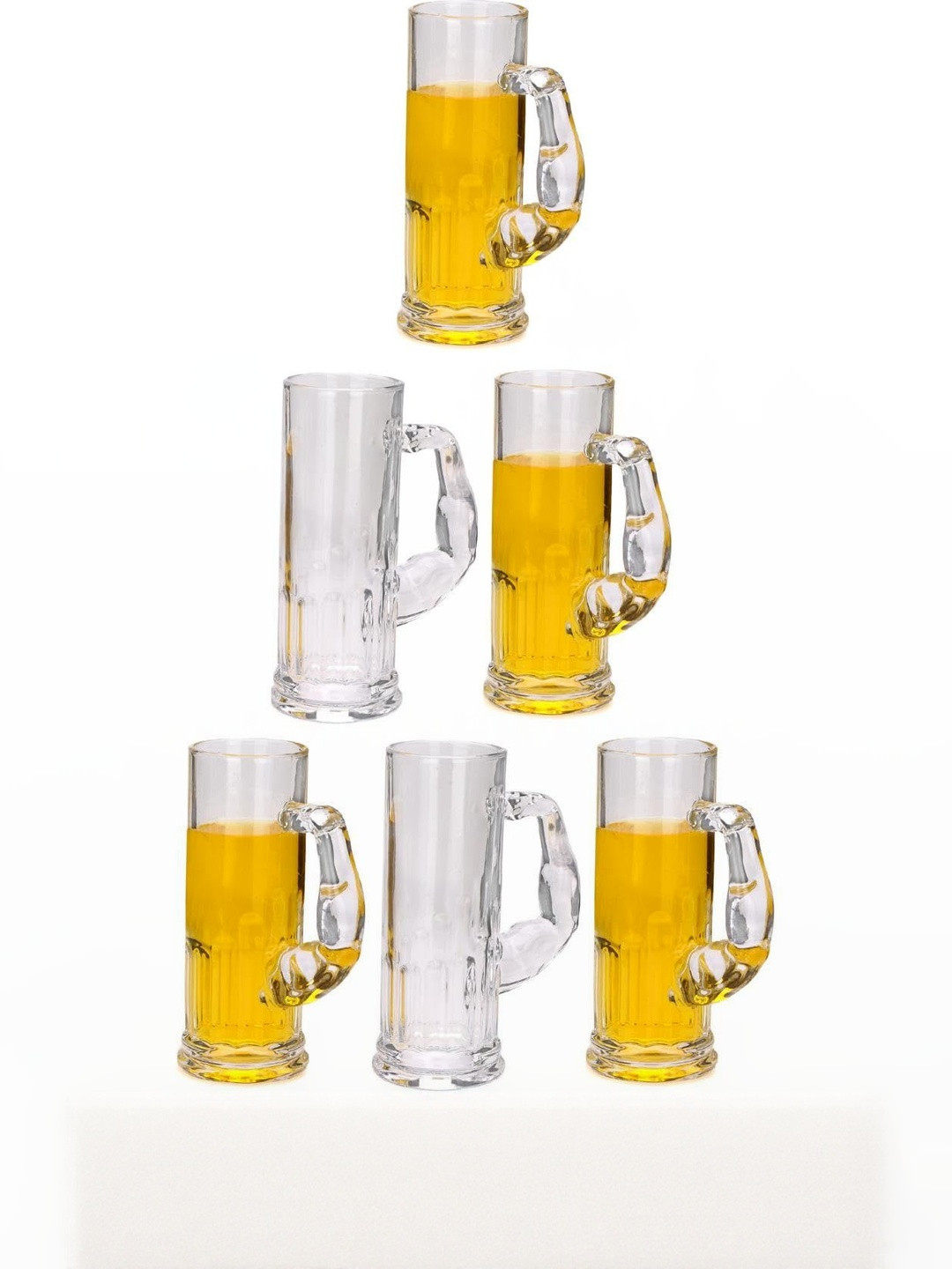 1ST TIME Transparent 6 Pieces Dishwasher Safe Beer Glasses 600ml Each