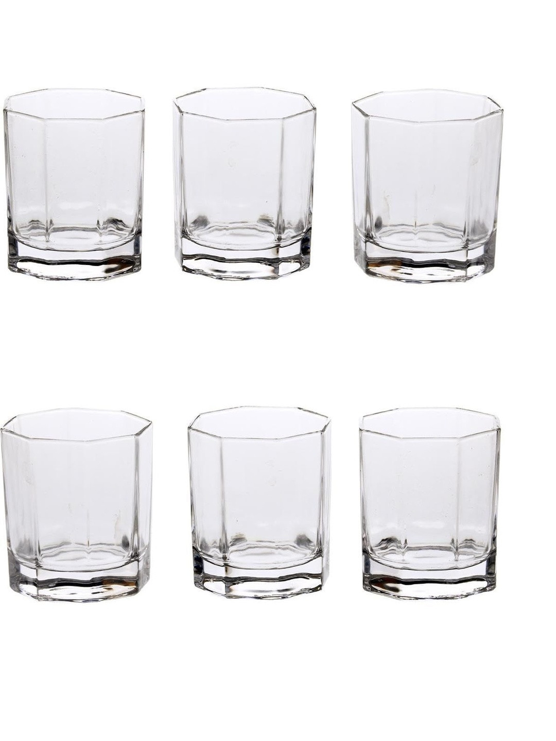 1ST TIME Pack Of 6 Transparent Dishwasher Safe Whisky Bar Glass