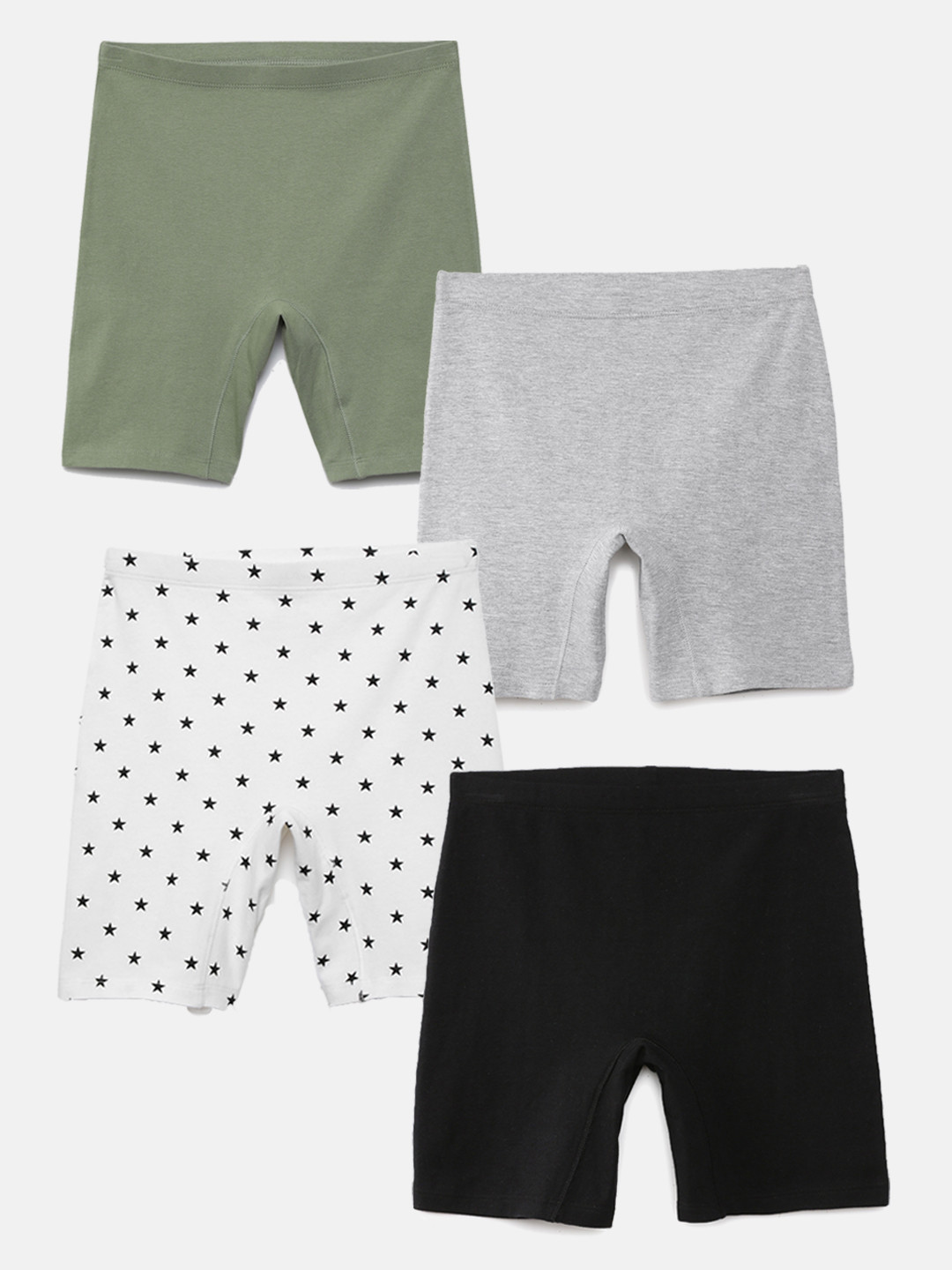 mackly Girls Pack Of 4 Printed Cotton Inner Shorts