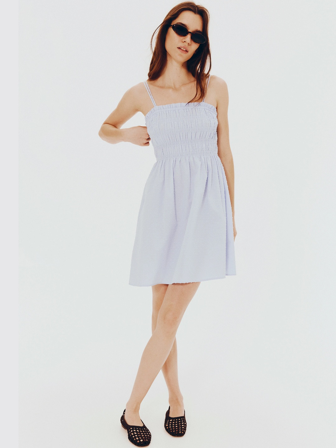 H&M Smocked-Bodice Cotton Dress