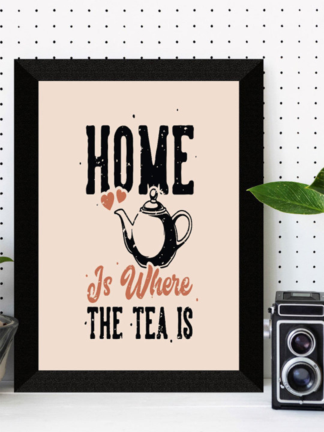 SAF Black & Peach Motivational Quotes UV Textured Framed Wall Art