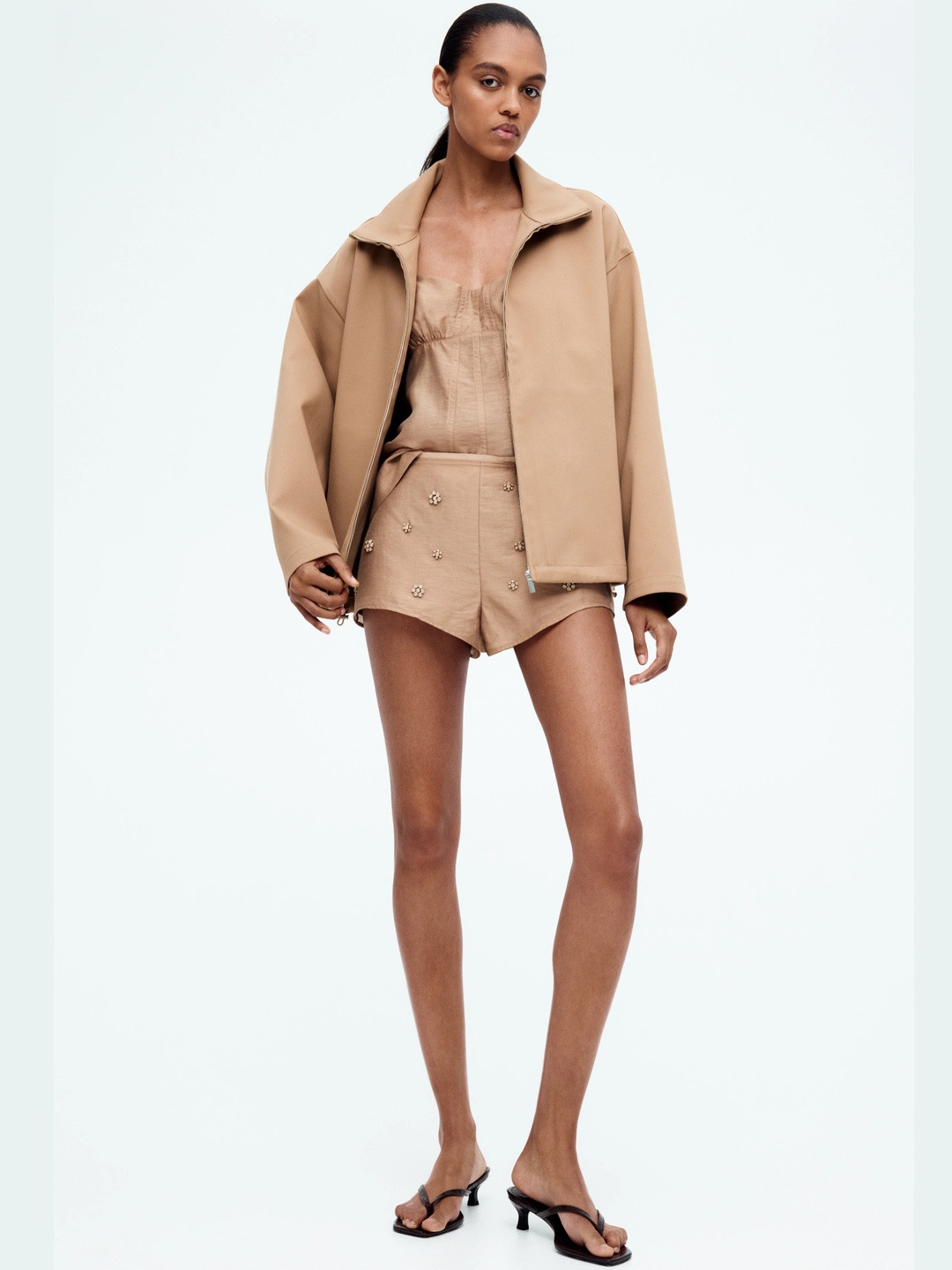 H&M Women Solid Gathered or Pleated Corset Regular Top