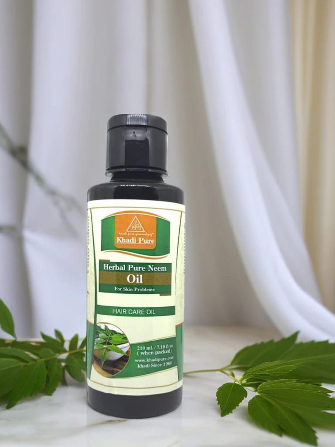 Khadi Pure Set Of 4 Herbal Neem Oil - 210 ml Each