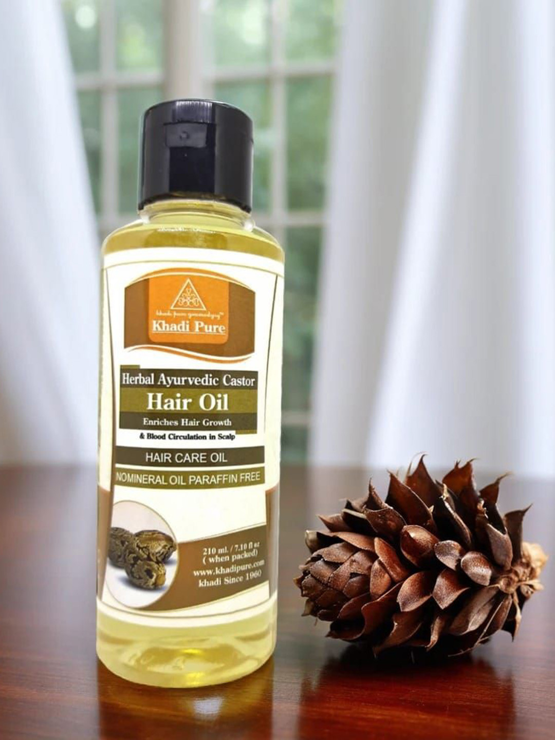 Khadi Pure Herbal Ayurvedic Castor Hair Oil - 210 ml