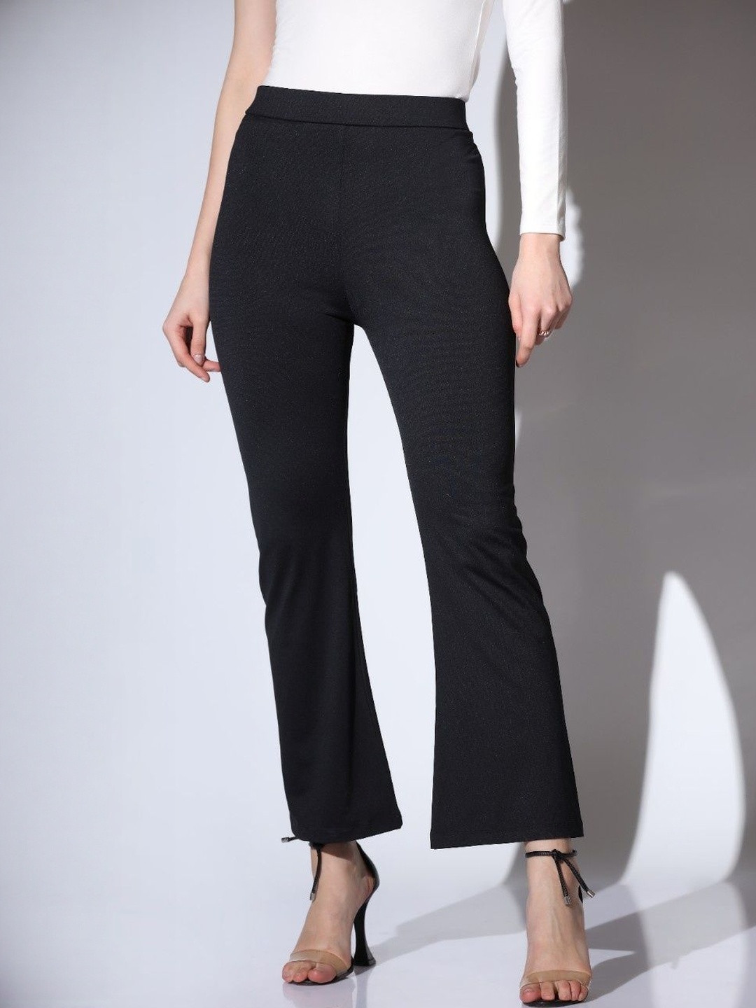 LERIYA FASHION Women Black High-Rise Trousers