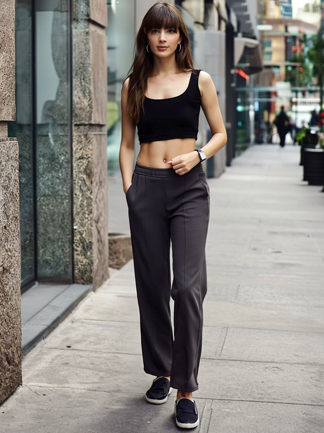 98 Degree North Women Bootcut Mid-Rise Flat-Front Regular Trousers