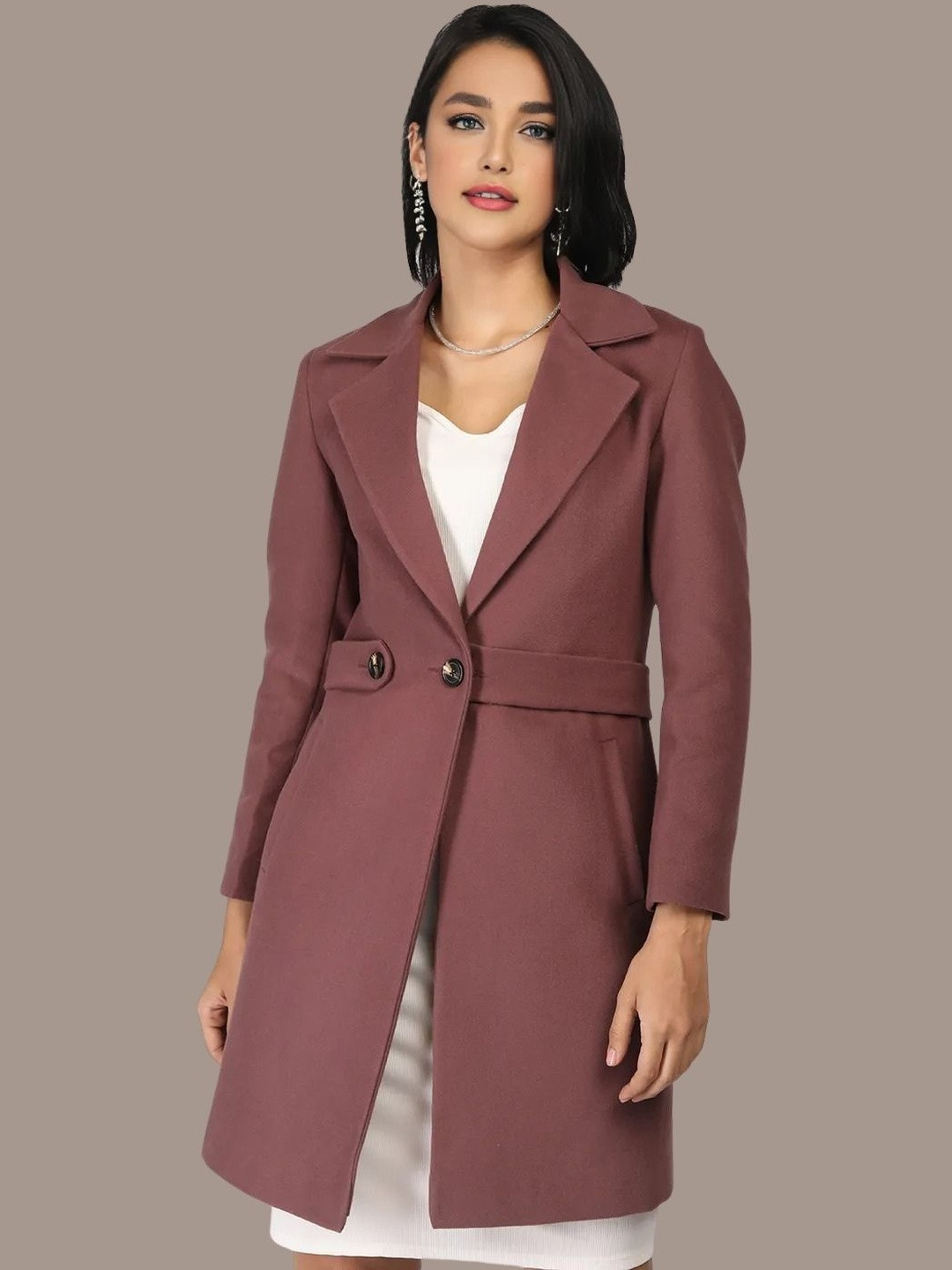 Roadster Women Purple Winter Long Coat