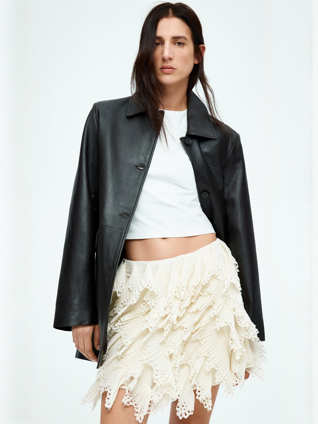 H&M Frilled Chiffon Skirt