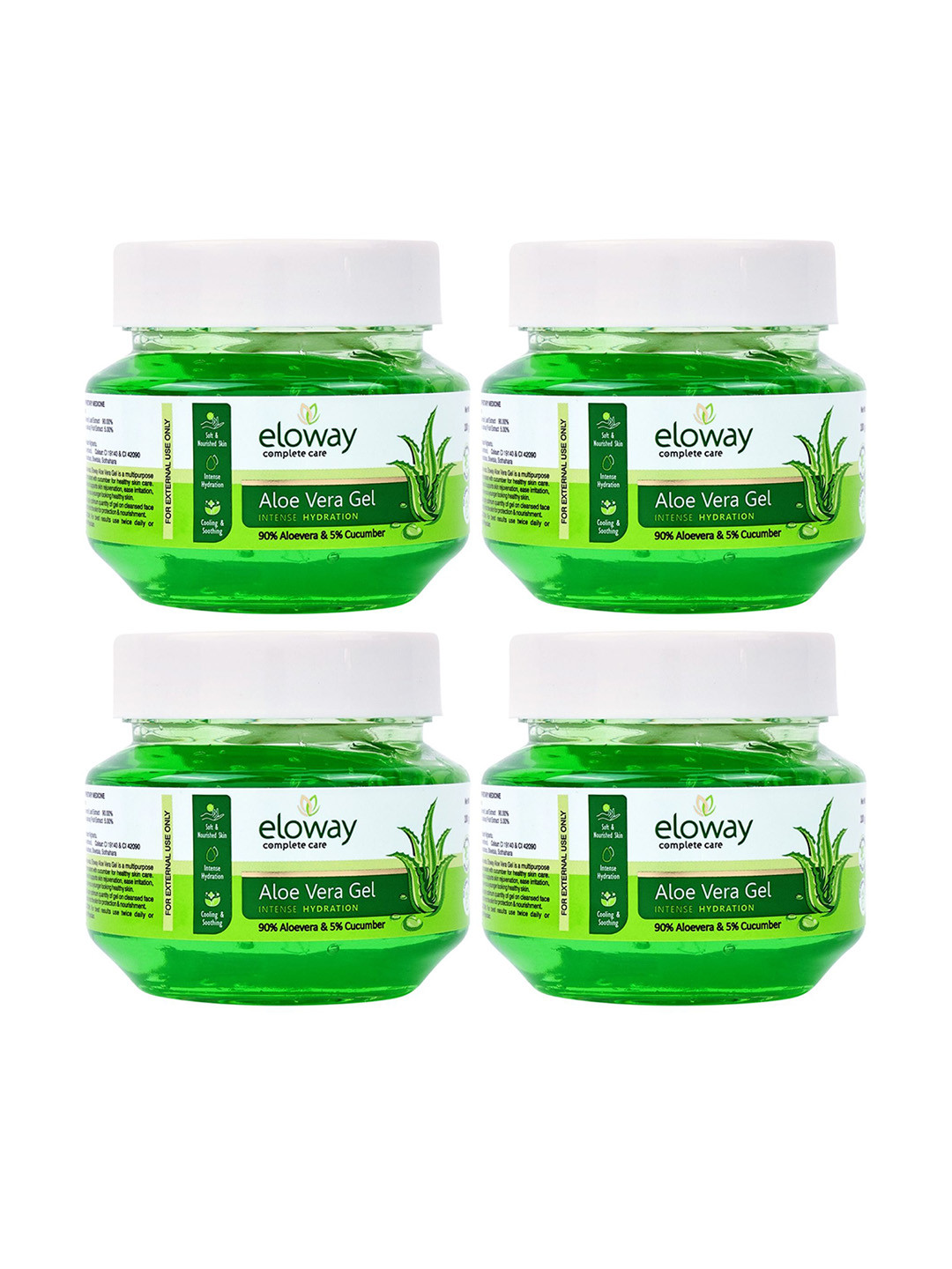 ELOWAY Set Of 4 Aloe Vera Gel With Cucumber- 100 g Each