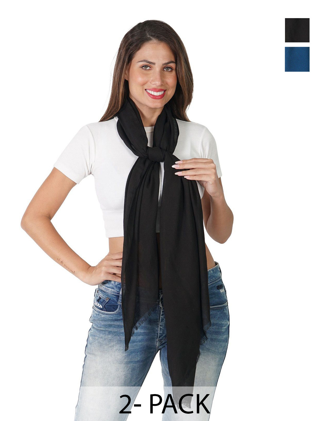 PALATT Women Pack Of 2 Pure Cotton Stoles