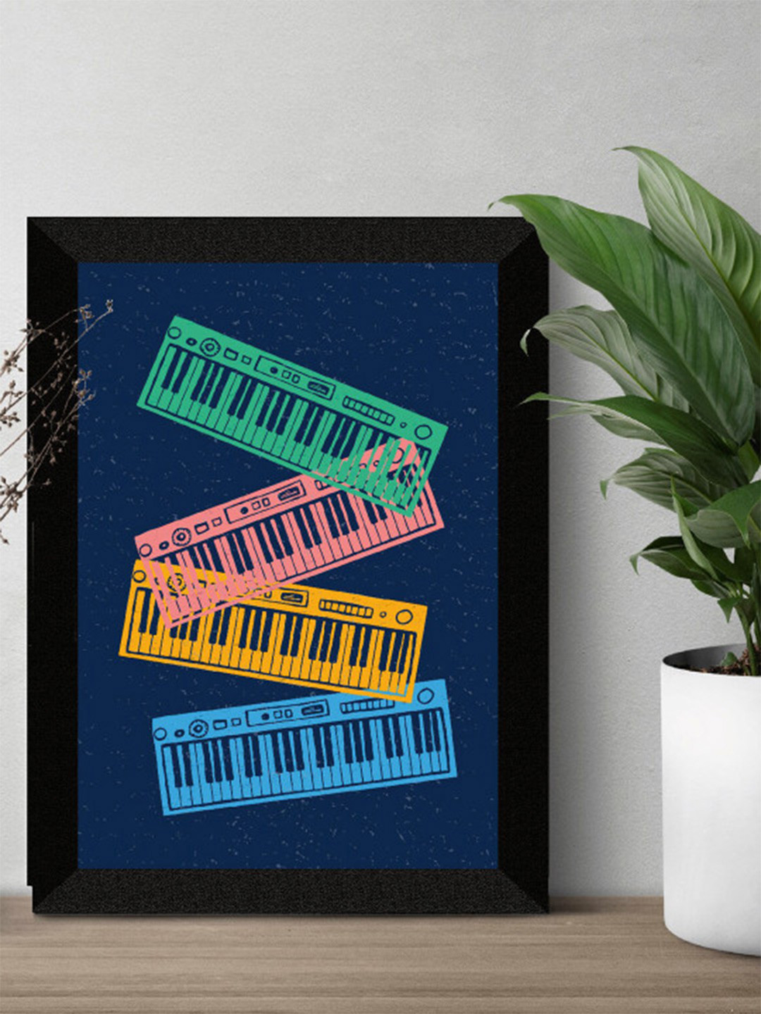 SAF Blue Music Framed Painting Wall Art