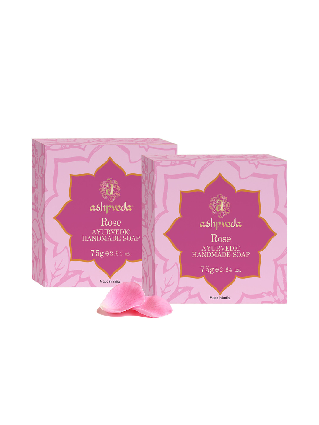 ASHPVEDA Set Of 2 Hydrating Rose Soap - 75 g Each