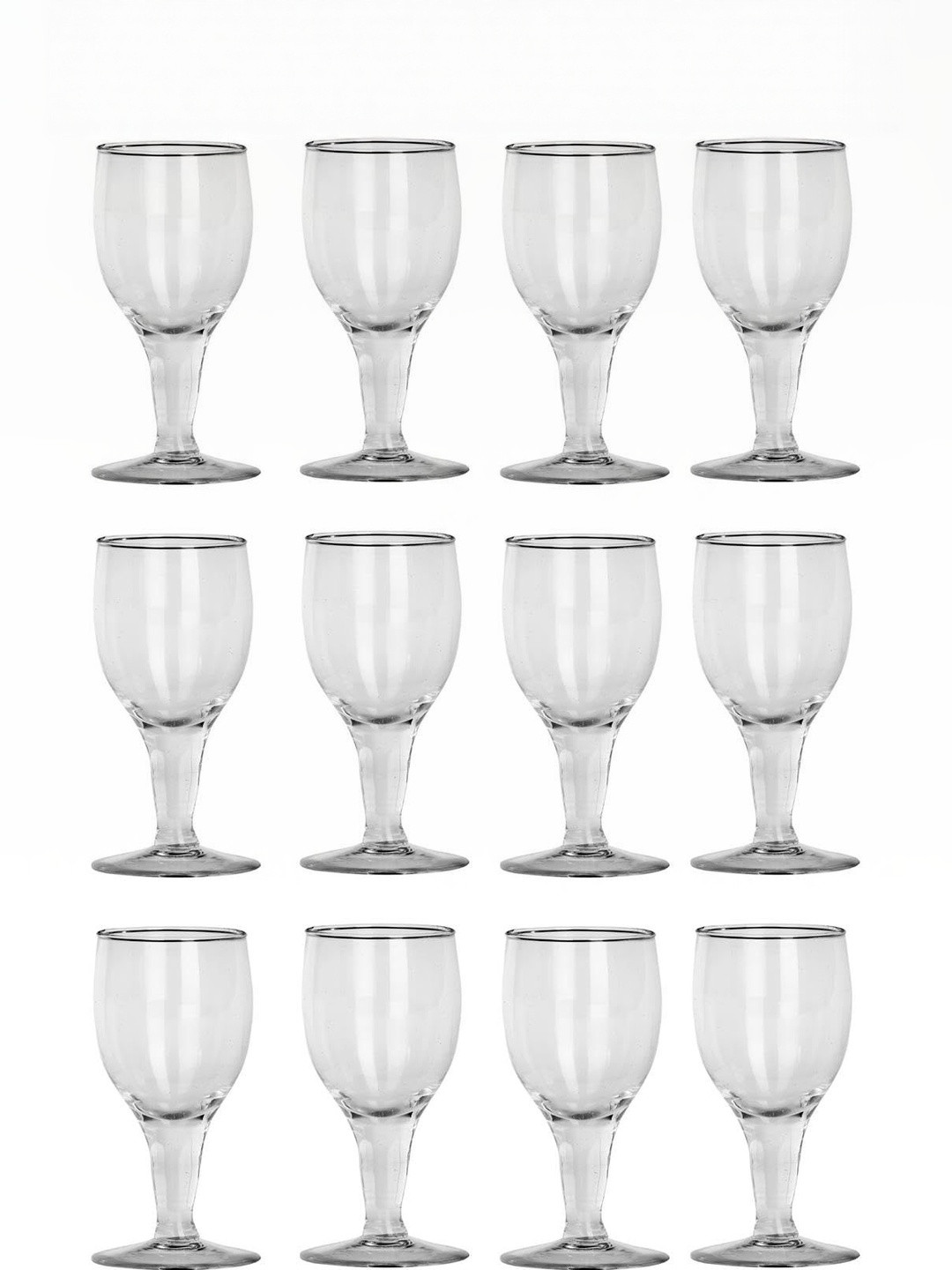1ST TIME Set of 12 Transparent Glass Wine Glass
