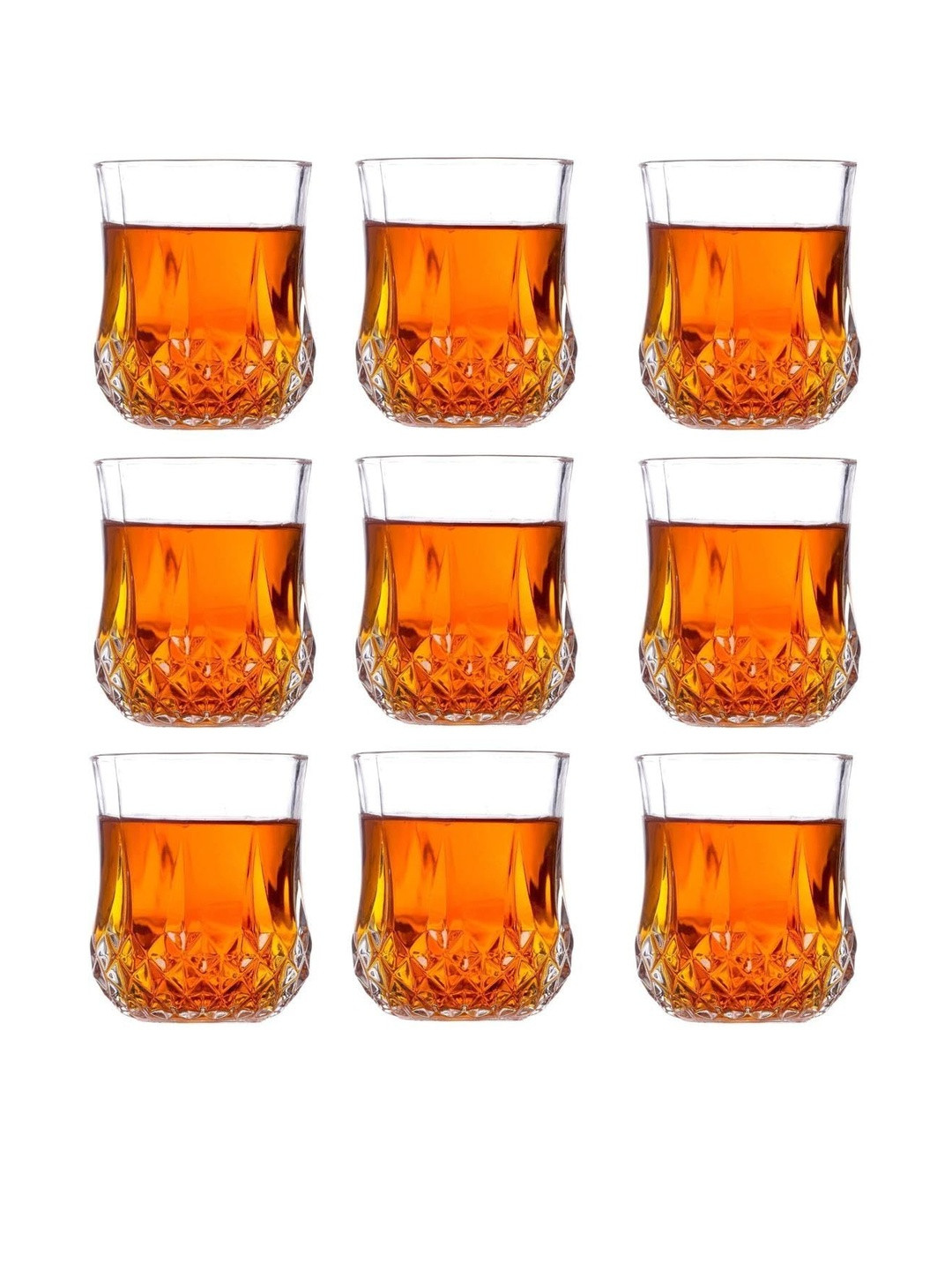 1ST TIME Set Of 9 Transparent  Dishwasher Safe Whisky Bar Glass