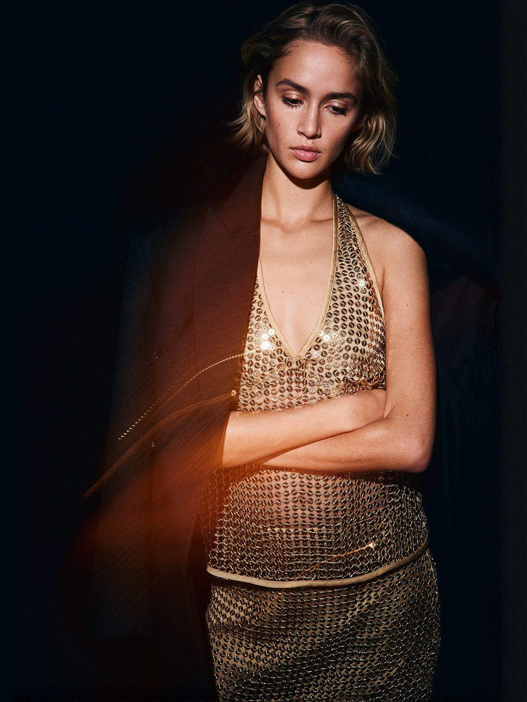 H&M Sequined Halterneck Top