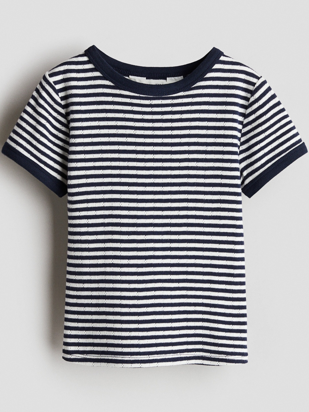 H&M Short-Sleeved Pointelle Jersey Top