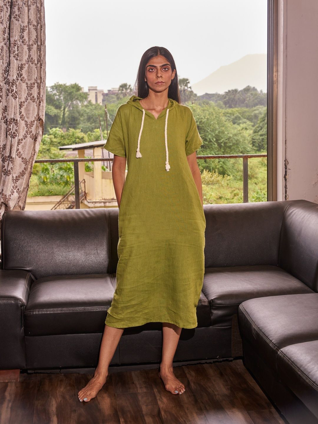 dhaaga Women Nora Linen Midi Dress