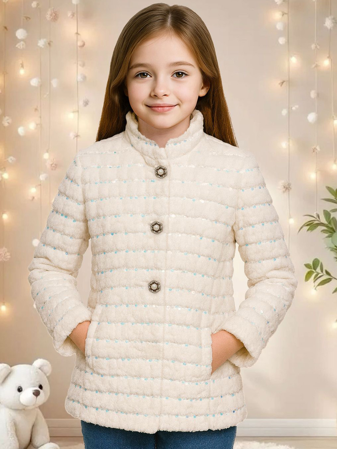 LURE JUNIOR Stand Collar Single-Breasted Overcoat