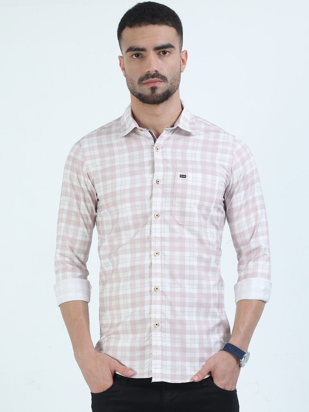 RS Fashions Men Checked Cotton Slim Fit Comfort Shirts