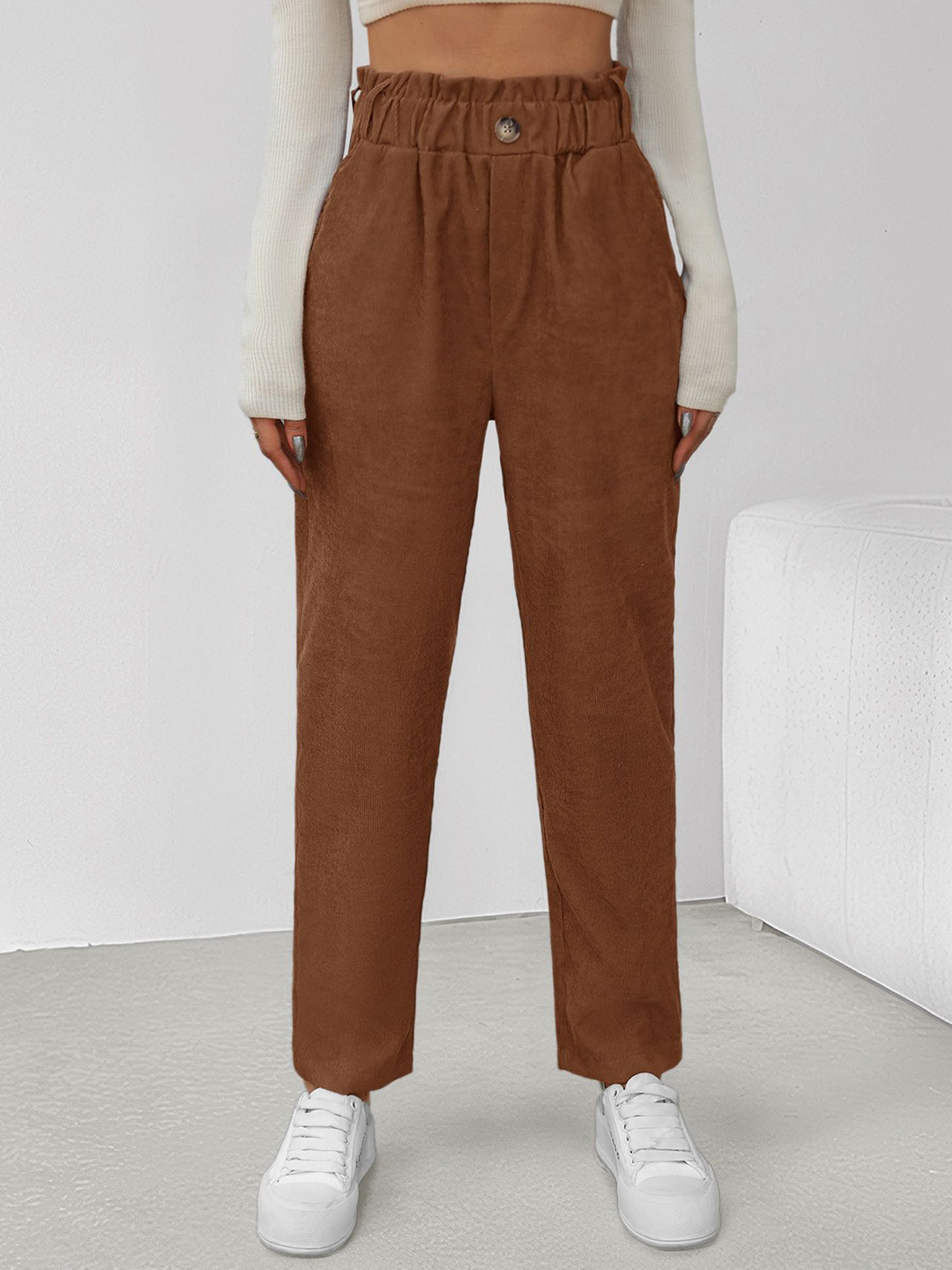 StyleCast Women High-Waist Paperbag Trousers