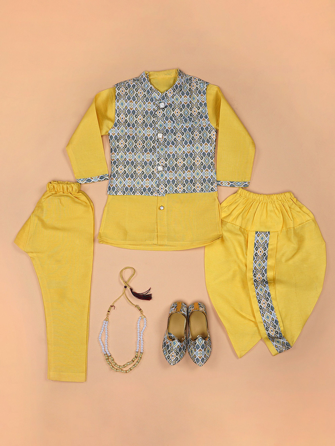 BAESD Boys Embroidered Kurta with Dhoti Pants Kurta Sets