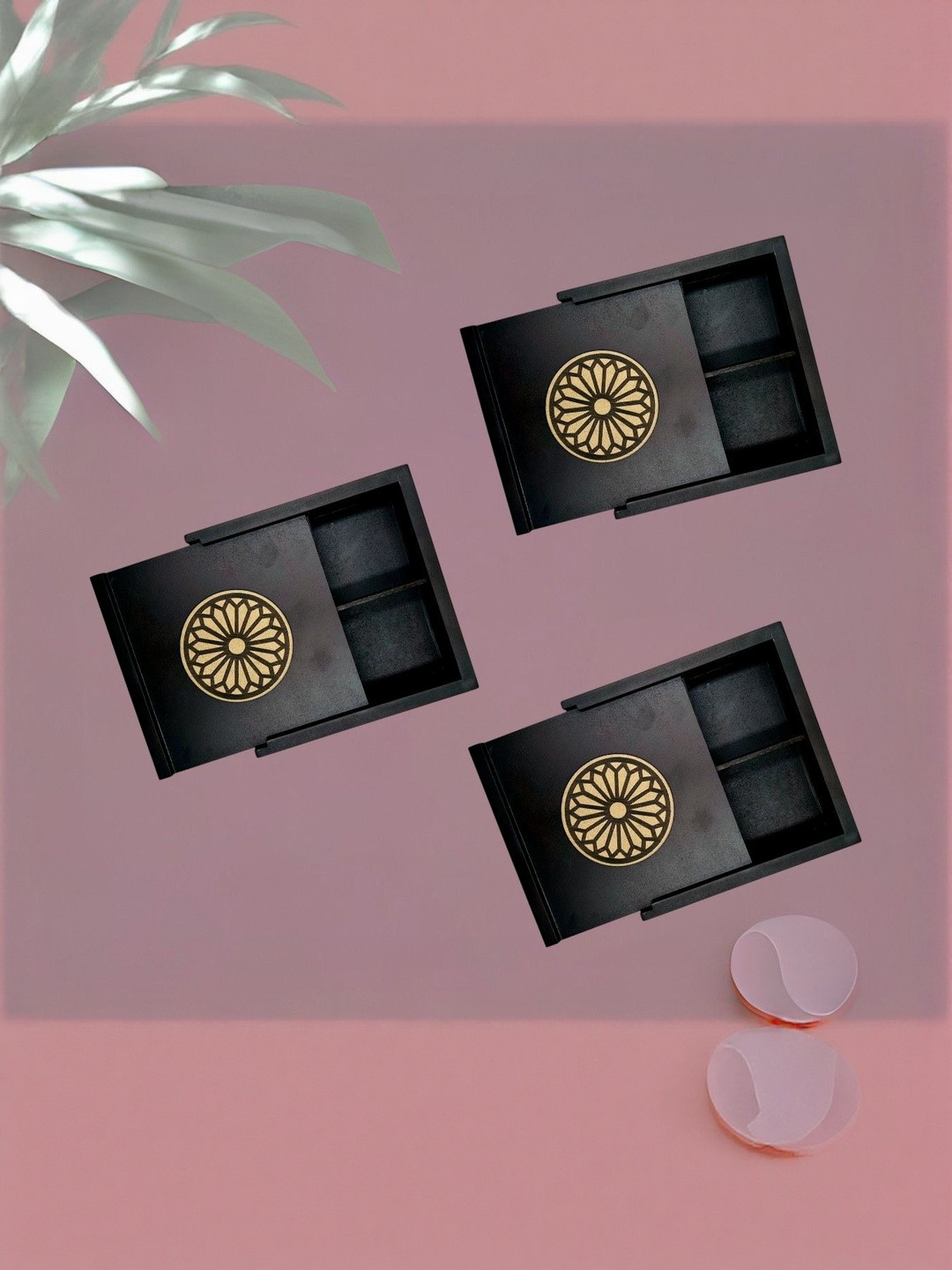 Angira handicrafts Brown 3 Pieces Wooden Dry Fruit Boxes