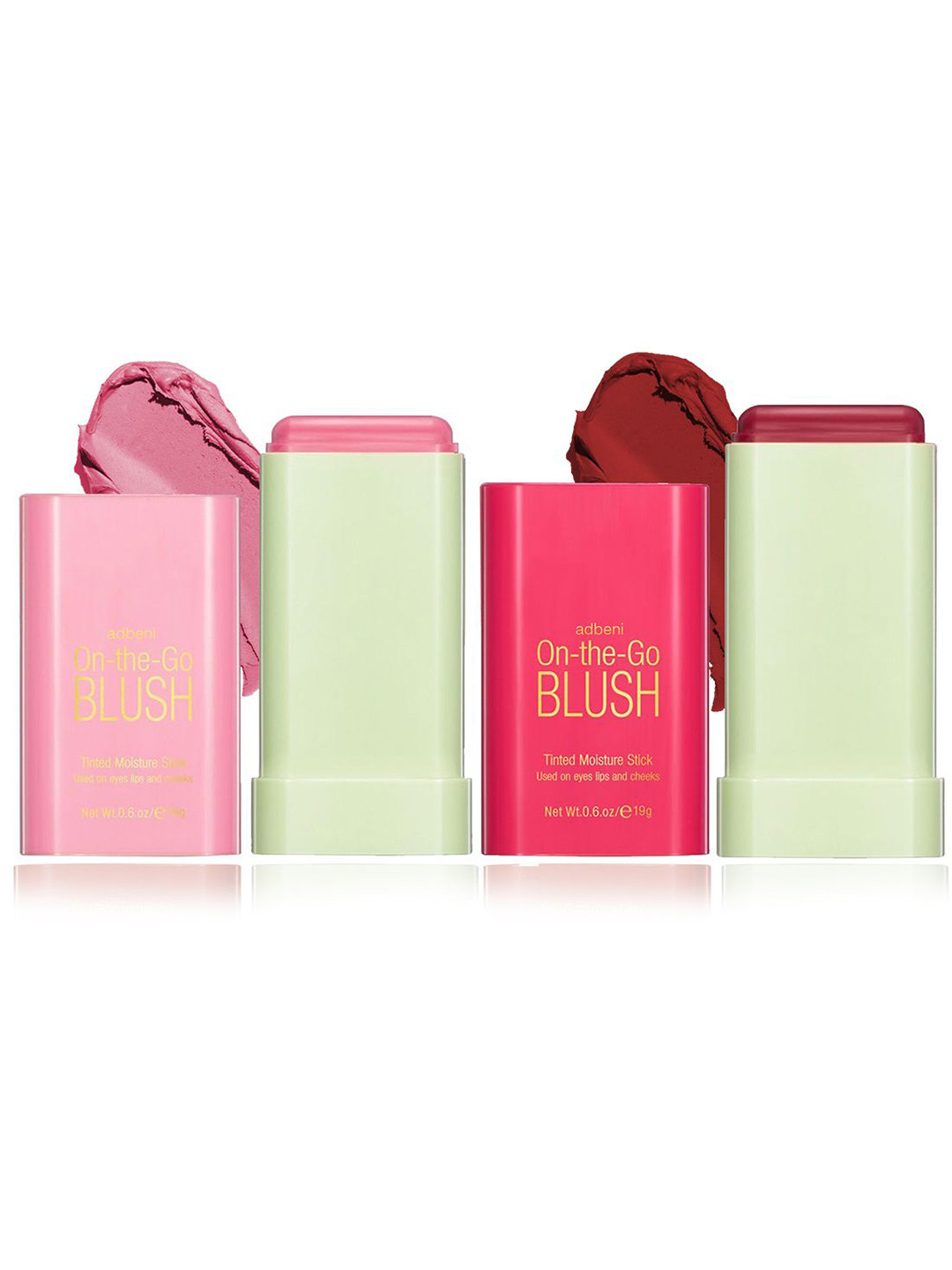 Adbeni Set Of 2 On The Glow Tinted Moisture Blush Stick  - Fluer, Ruby