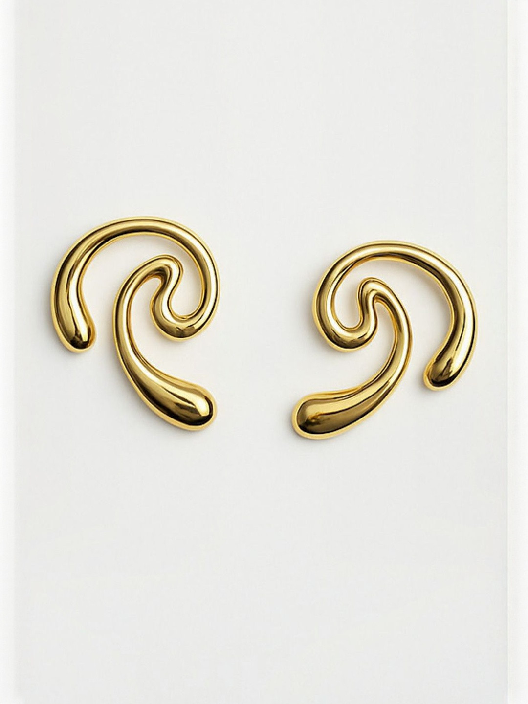Nui Stainless Steel Gold-Plated Quirky Shaped Studs