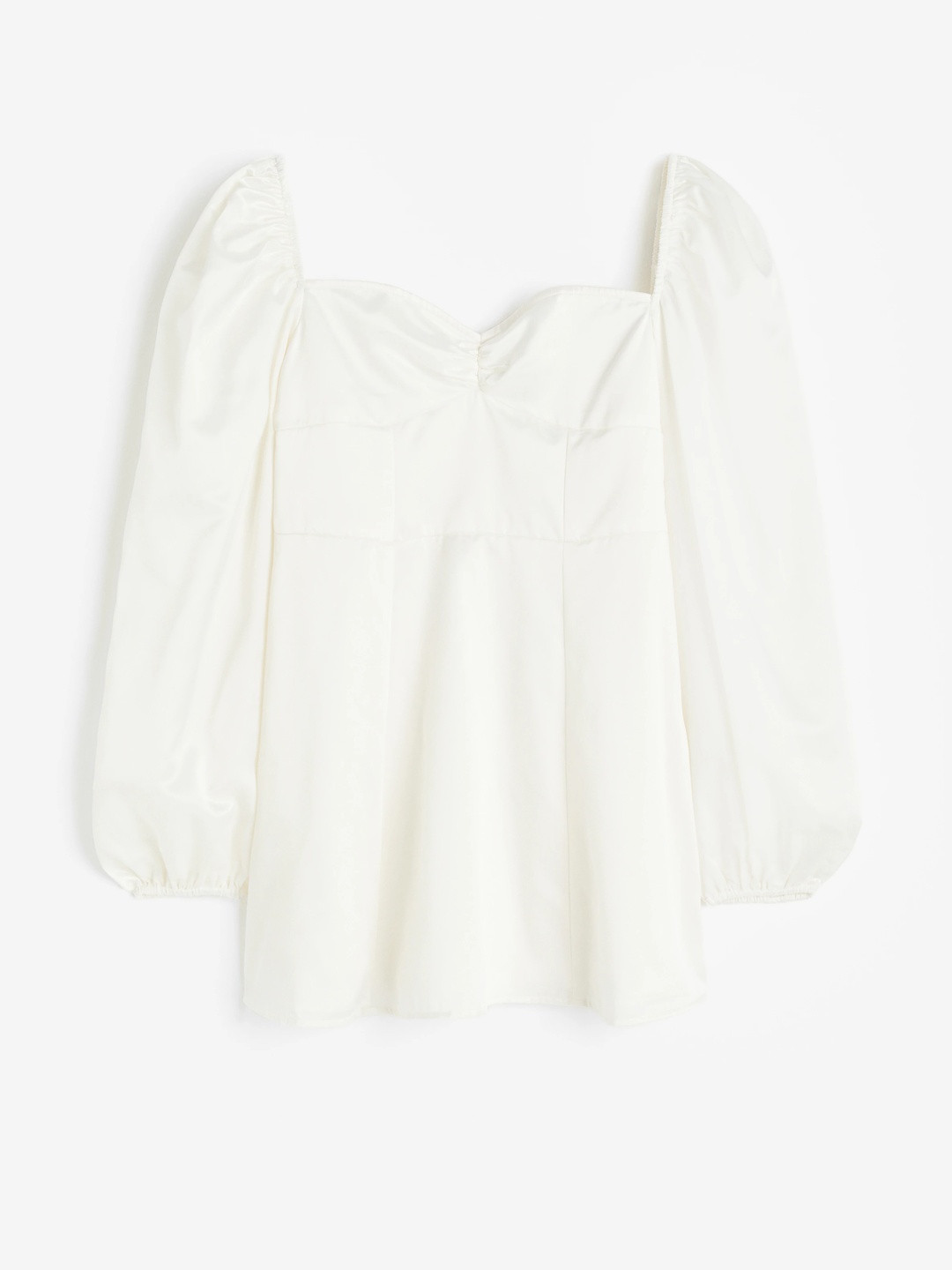 H&M Balloon-Sleeved Satin Dress