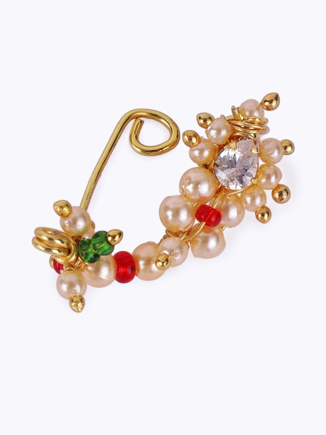 Saloni Fashion Jewellery Traditional Gold Plated Maharashtrian Nosepin