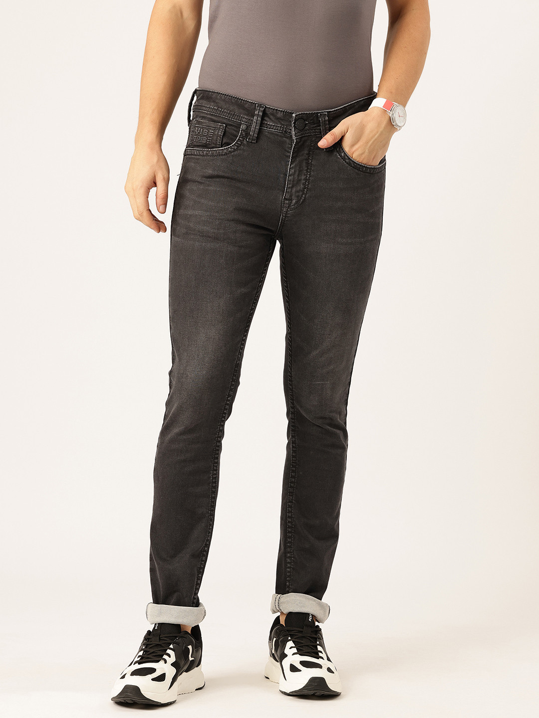 Integriti Men Smart Slim Fit Mid-Rise Light Fade Stretchable Jeans