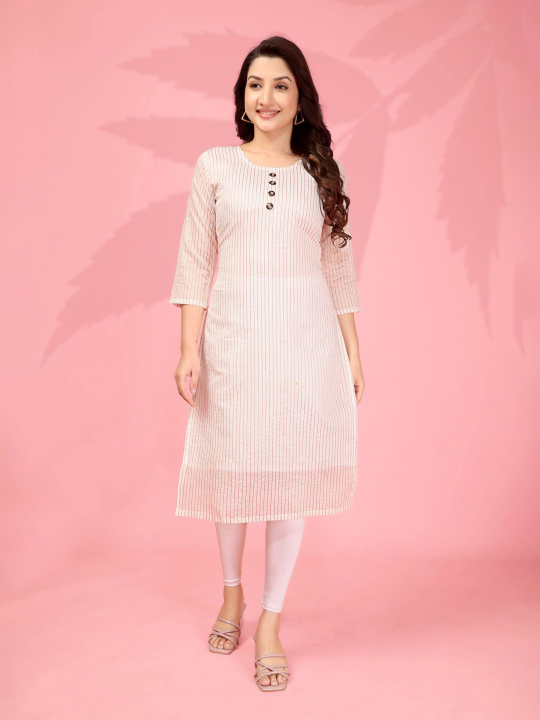 Shriyangan Striped Pure Kanchi Cotton Straight Kurta