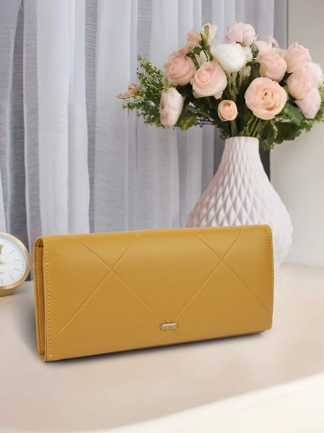 Metro Women Textured Two Fold Wallet with SIM Card Holder