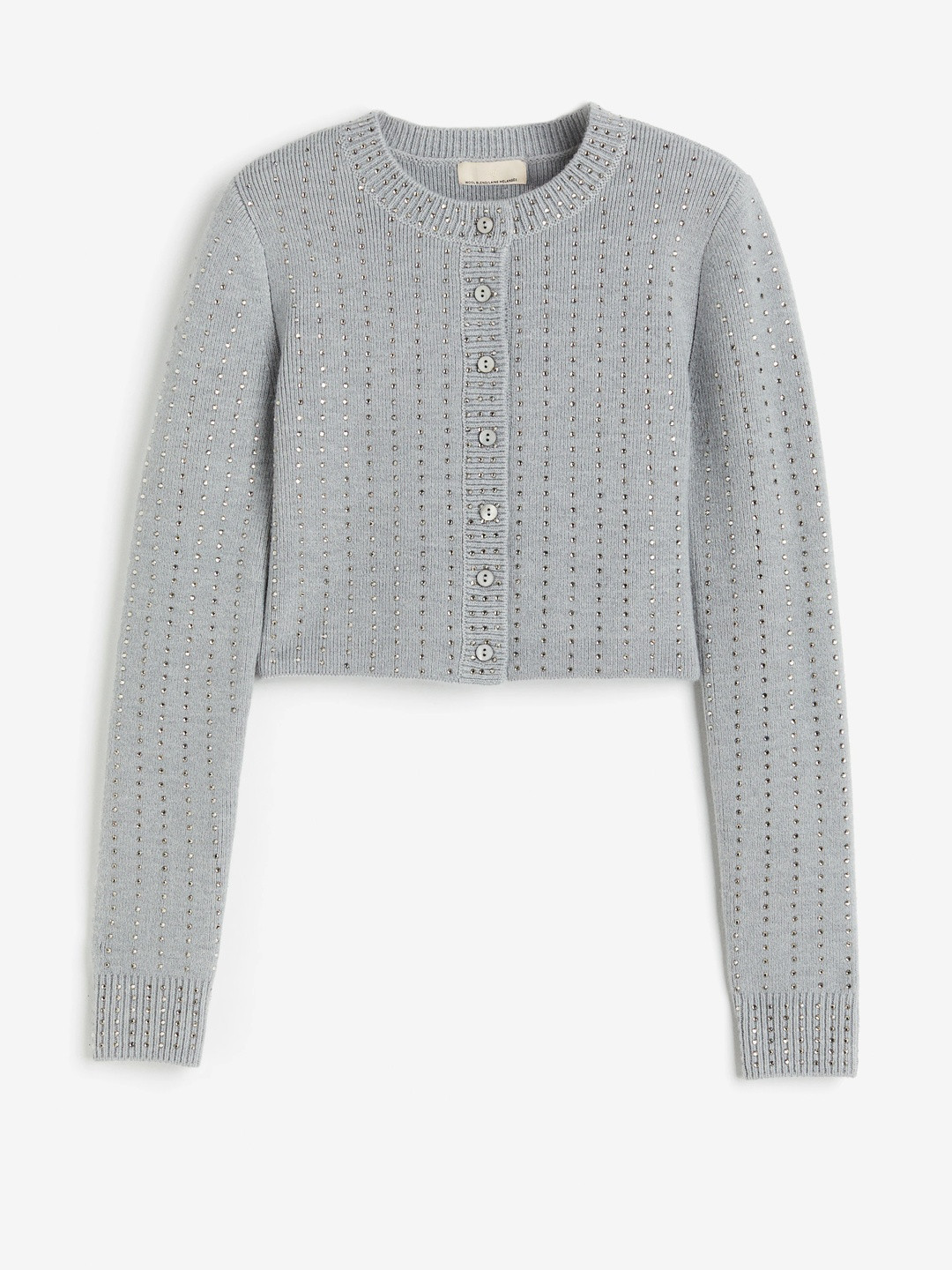 H&M Cropped Wool-Blend Cardigan