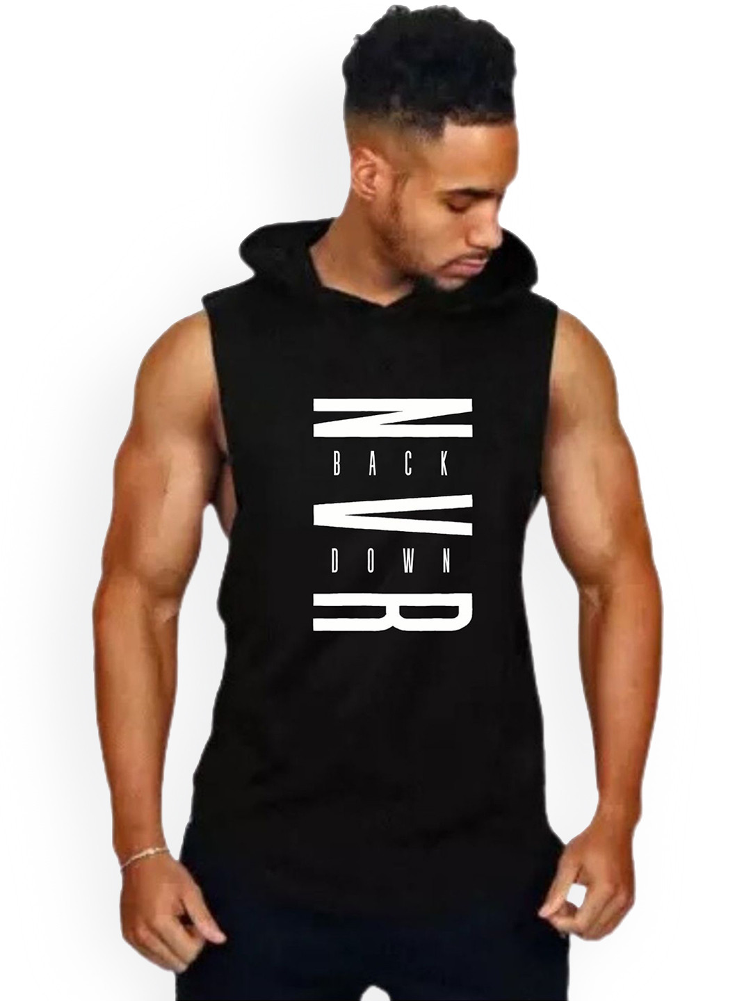 Fashnobic Men Back Down Printed Hooded Neck Gym Vest FB/103_Print-284_gym_vest