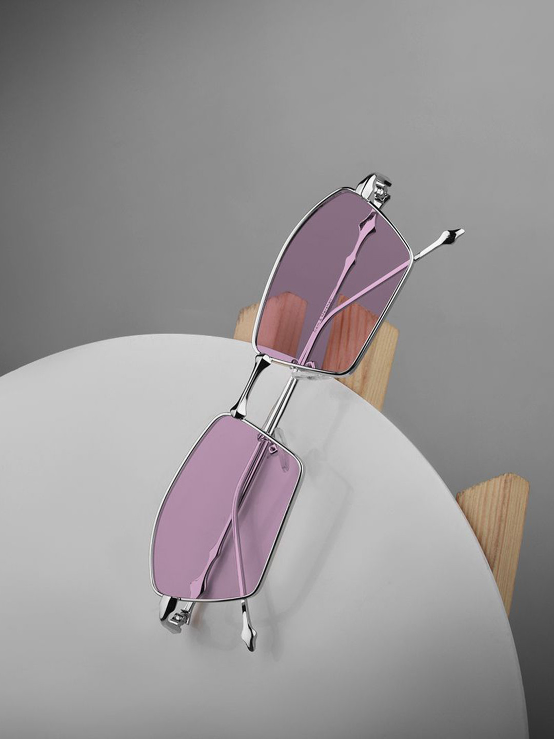 SAM & MARSHALL Sunglasses 400UV Protection Rectangle Metal Built  Unisex DARIAN_PINK_20073