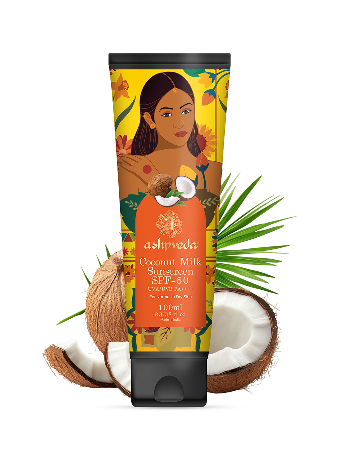 ASHPVEDA Coconut Milk UVA/UVB PA++++ Sunscreen With SPF 50 - 100 ml