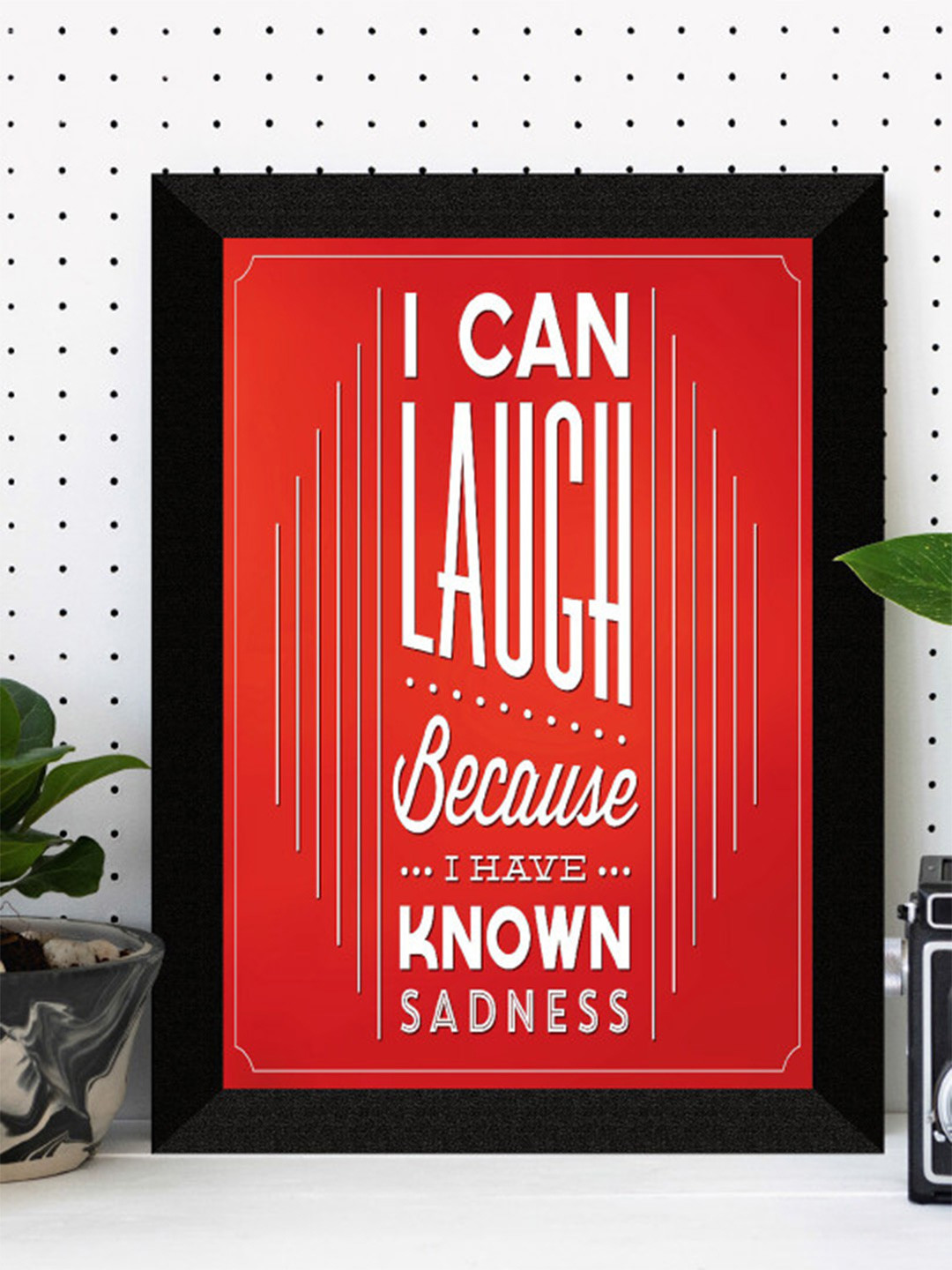 SAF Red & White Motivational Quotes UV Textured Framed Wall Art