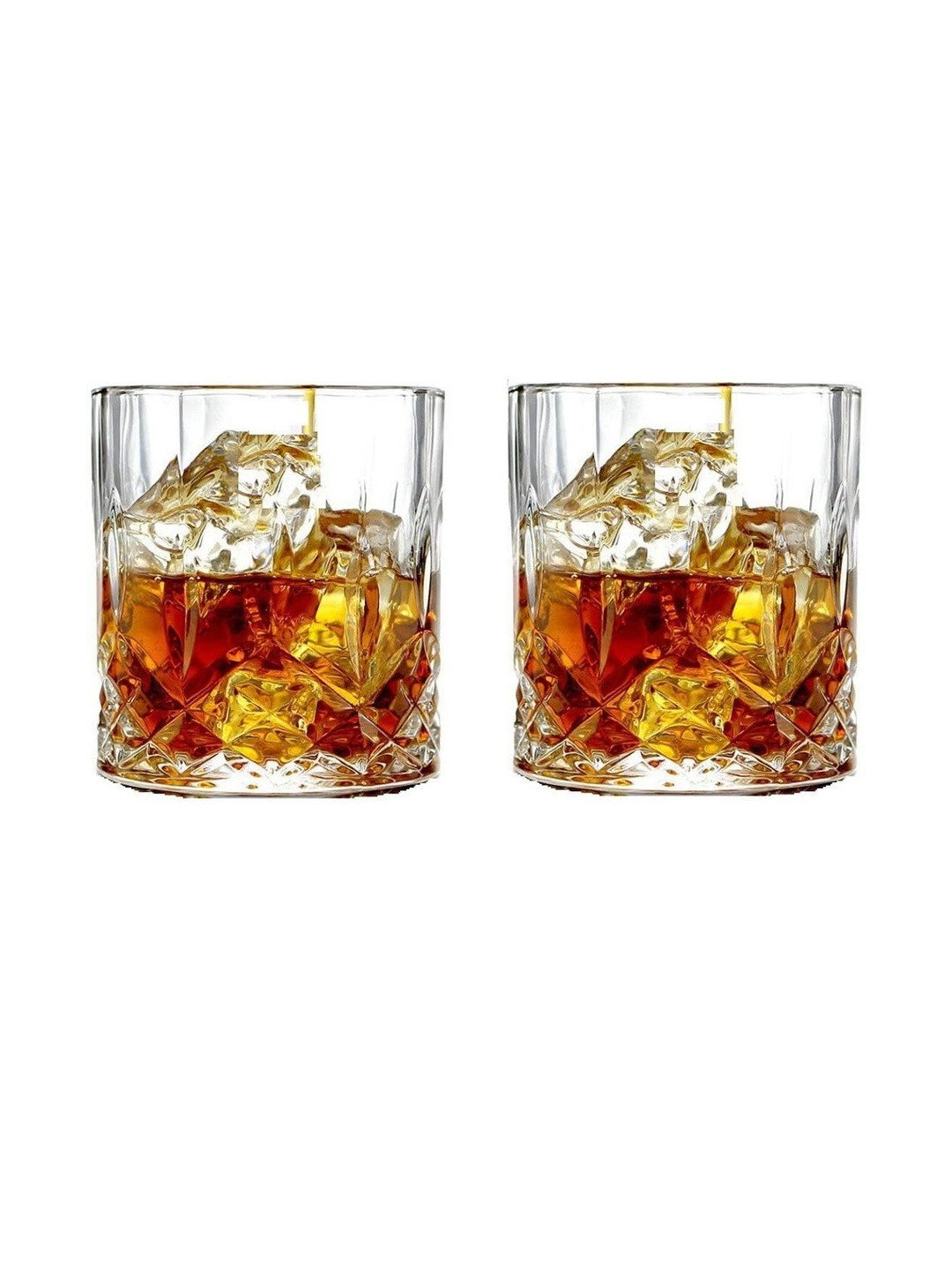 1ST TIME Set Of 2 Transparent Dishwasher Safe Glass Whisky Glasses