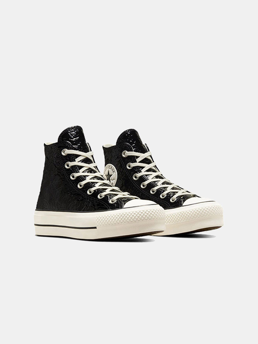 Converse Women Leather Lightweight Round Toe Lace-Ups High-Top Sneakers
