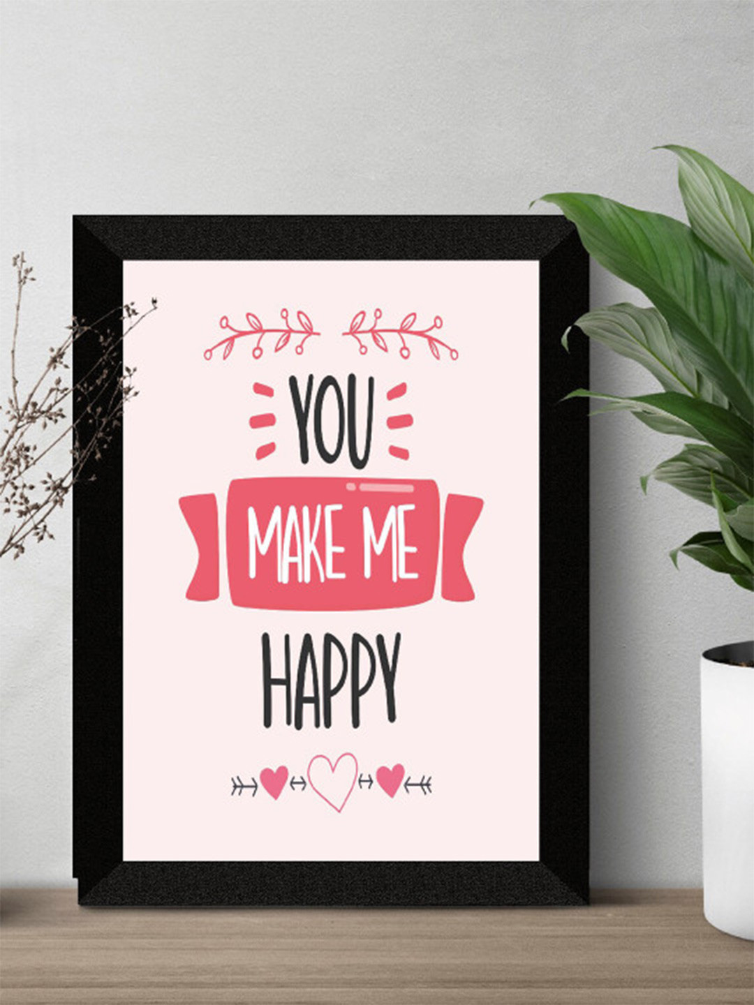 SAF Pink Motivational Quotes UV Textured Framed Wall Art