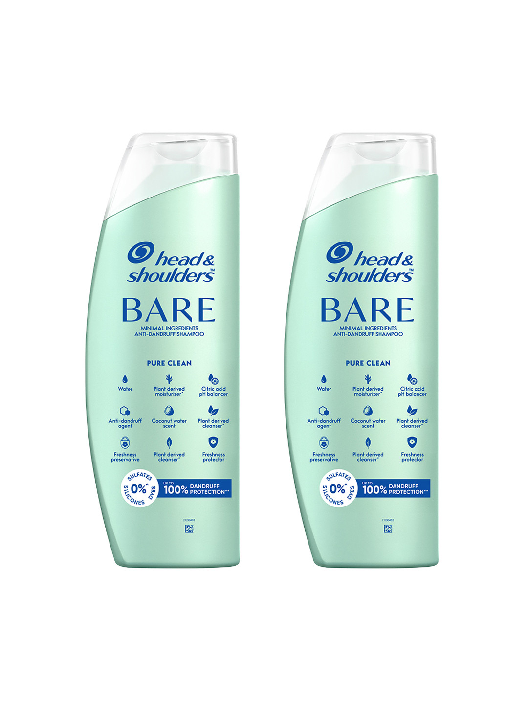 Head & Shoulders Set of 2 Bare Pure Clean Sulfate-Free Anti-Dandruff Shampoo - 400 ml each