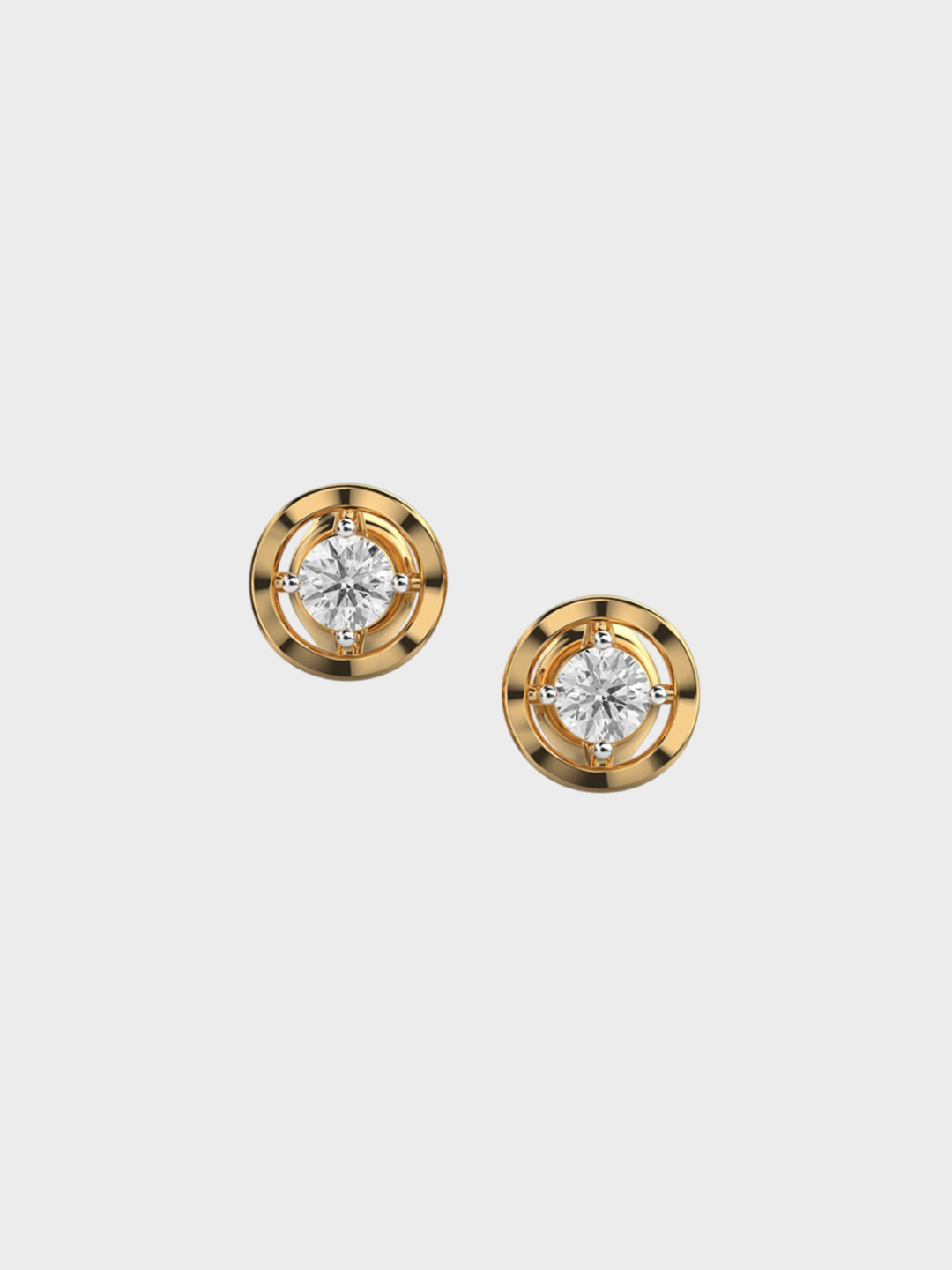 Jewelbox Women 18Kt Gold With 0.32 Carat With Stud Diamond Earrings - 1.41 g